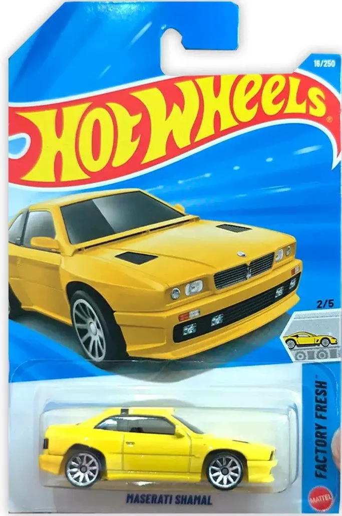 Coche Original Hot Wheels 16 MASERATI SHAMAL, Juguetes a Escala 1/64, Vehículo Fundido a Presión, Modelo de Fábrica, Colección, Regalo de Cumpleaños