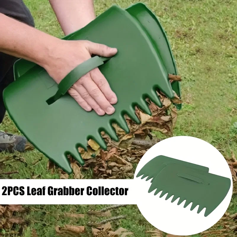 2pcs Durable Plastic Large Leaf Scoops for Garden & Yard - Ergonomic Hand Rakes for Easy Leaf Collection & Lawn Care