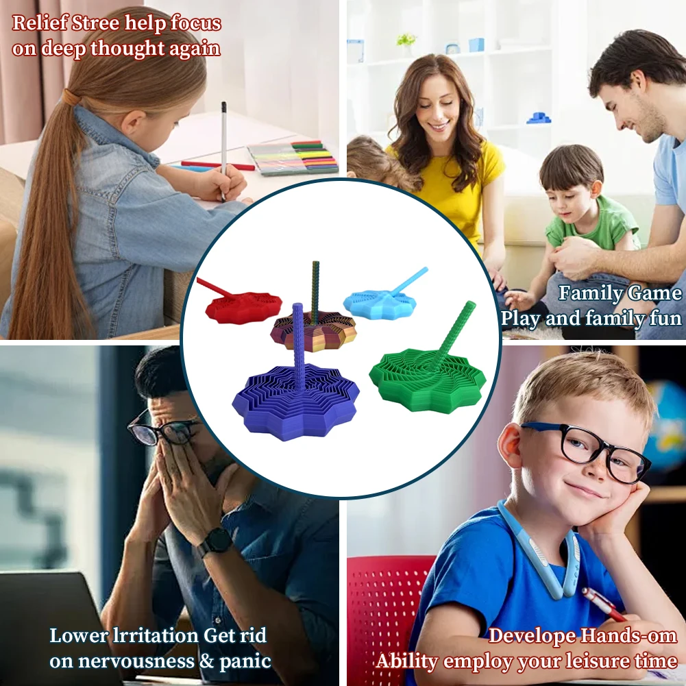 لعبة حسية لتخفيف التوتر مطبوعة ثلاثية الأبعاد من Fractal Fidget Hexagon مع مقابض لهدايا عيد الميلاد وأعياد الميلاد