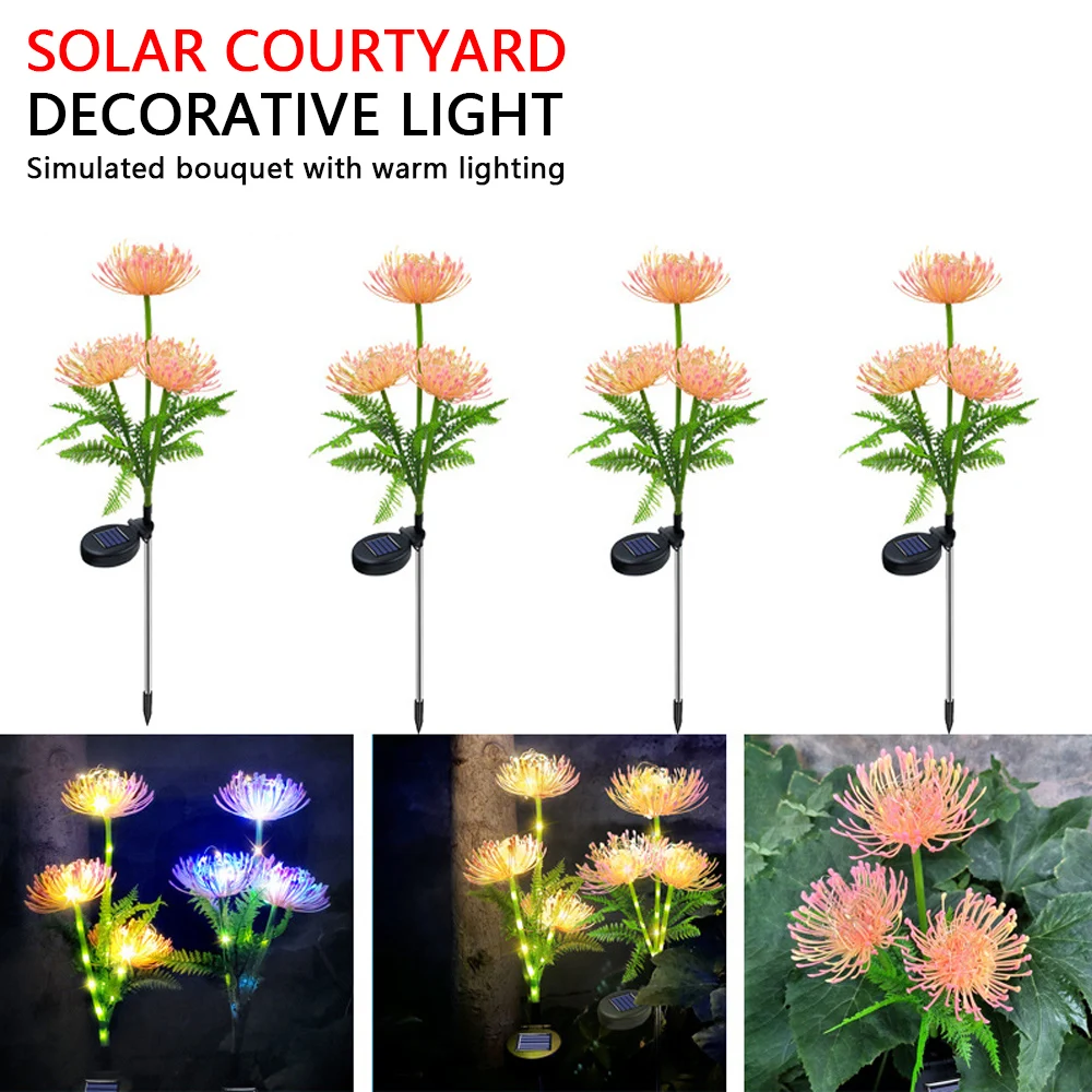 

New Solar Energy Across the Bank Flower Lantern Courtyard Decoration Atmosphere Lantern Ground Insertion Lawn Lantern Waterproof