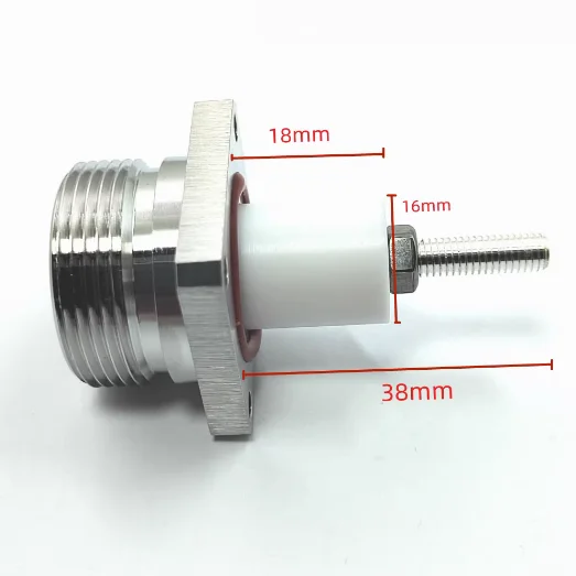 

L29 coaxial RF connector 7/16 DIN female 4-hole flange 38mm M5 tooth 18mm insulator