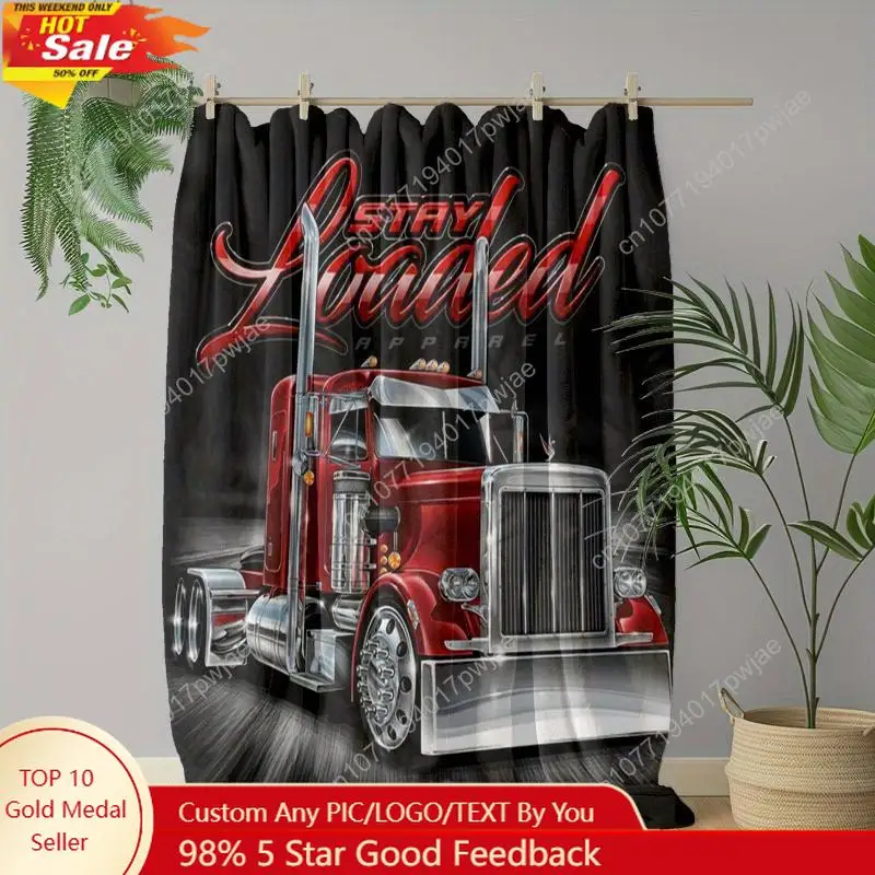 

Truck Driver Theme Pattern Super Soft Digital Print Flannel Blanket Four Seasons Comfortable Sofa and Bed Custom blankets