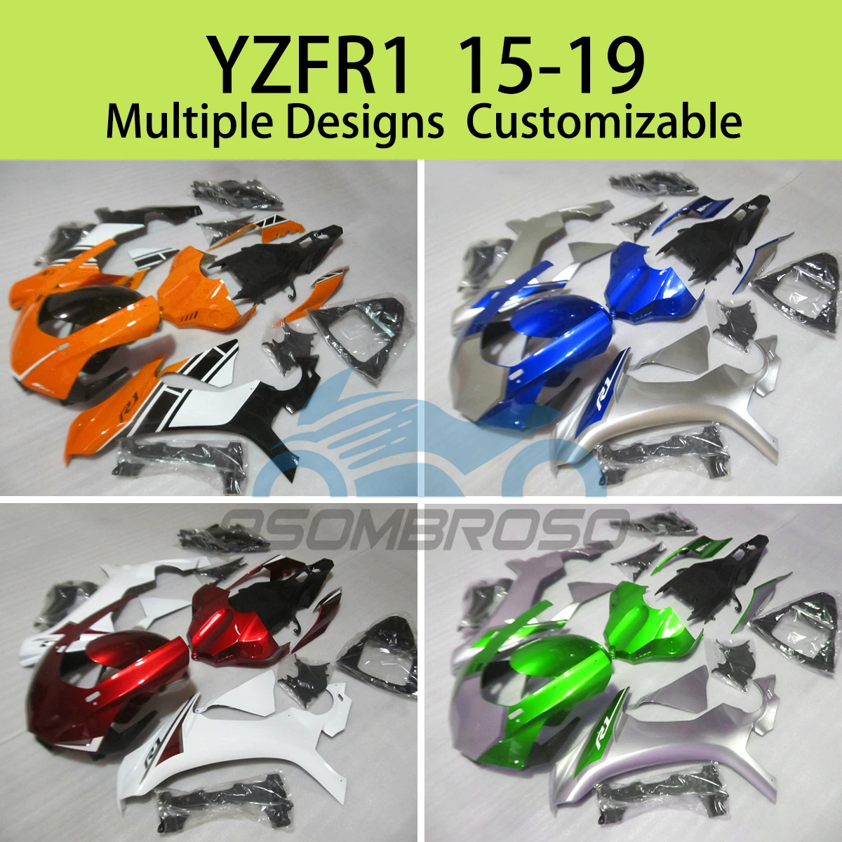 For YAMAHA YZFR1 2015 2016 2017 2018 2019 Motorcycle Fairing Kit YZF R1 15 16 17 18 19 Aftermarket Fairings