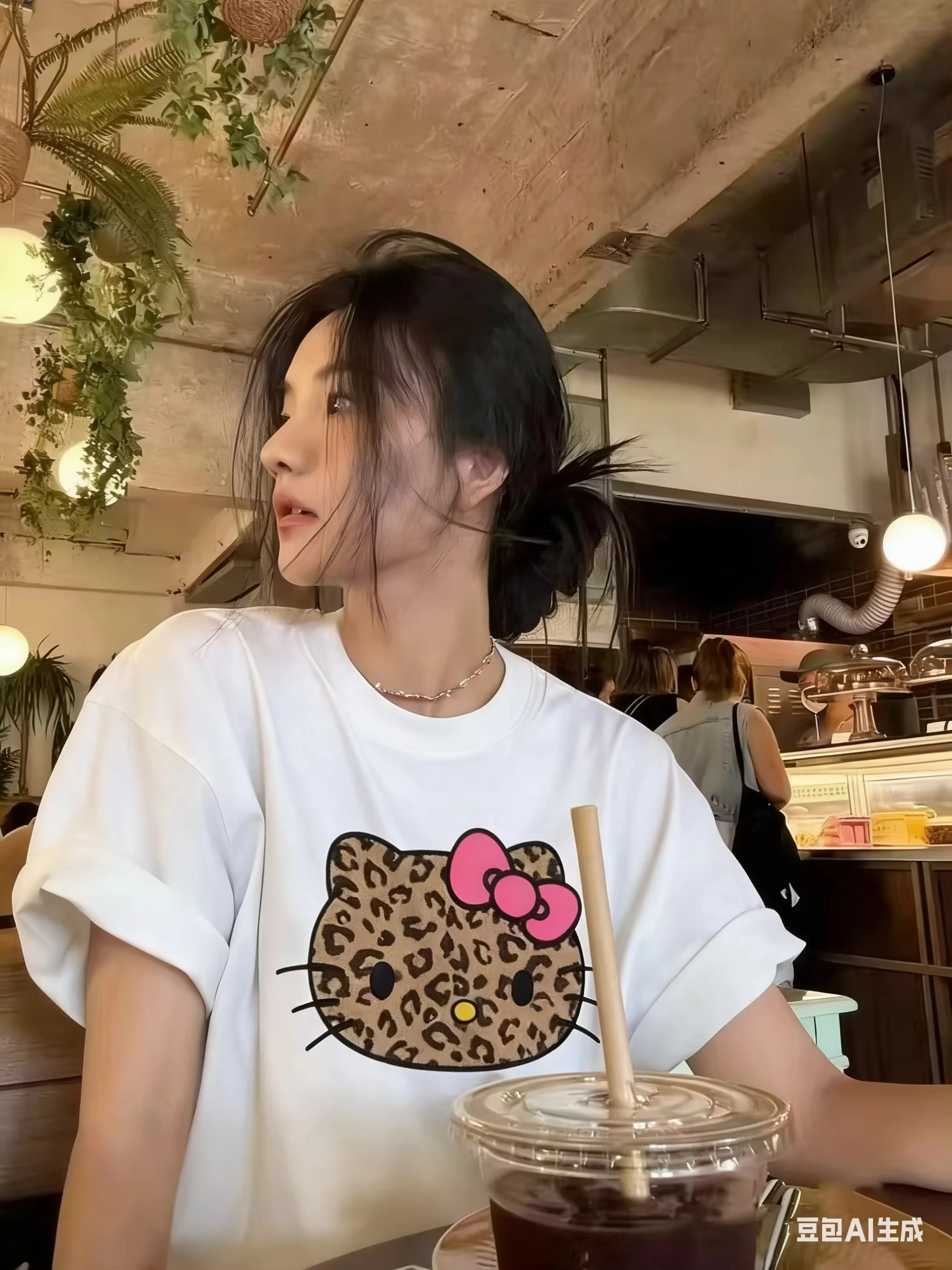 

2026 Casual Cute Kitty Family Matching T-shirt Mom Dad Kids Home Outdoor Casual Short Sleeve Outfit
