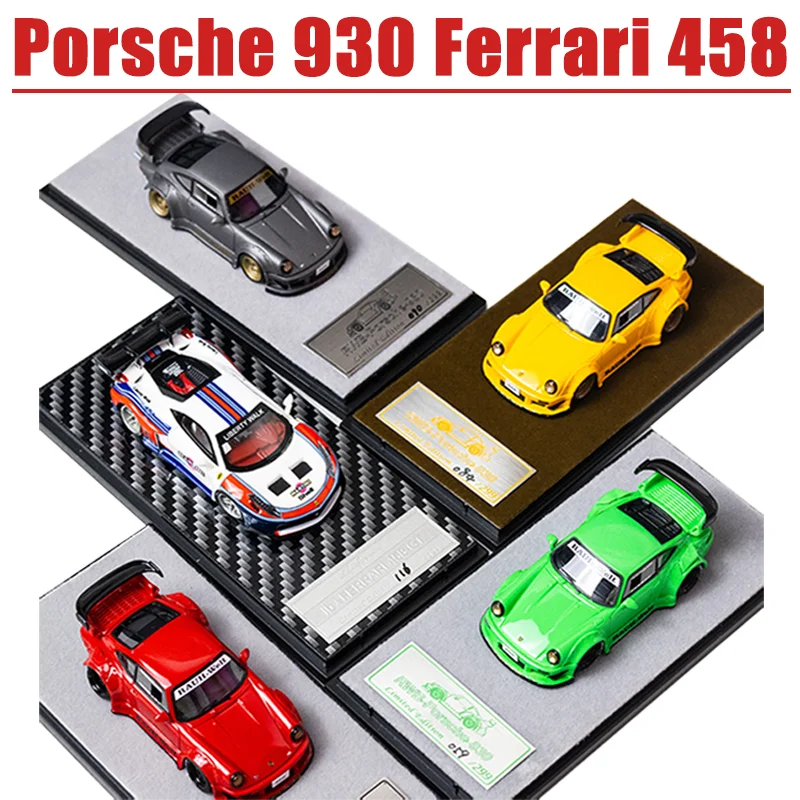 QIDIAN 1/64 Porsche 930 Ferrari 458 Alloy Toy Diecast Metal Model Gift