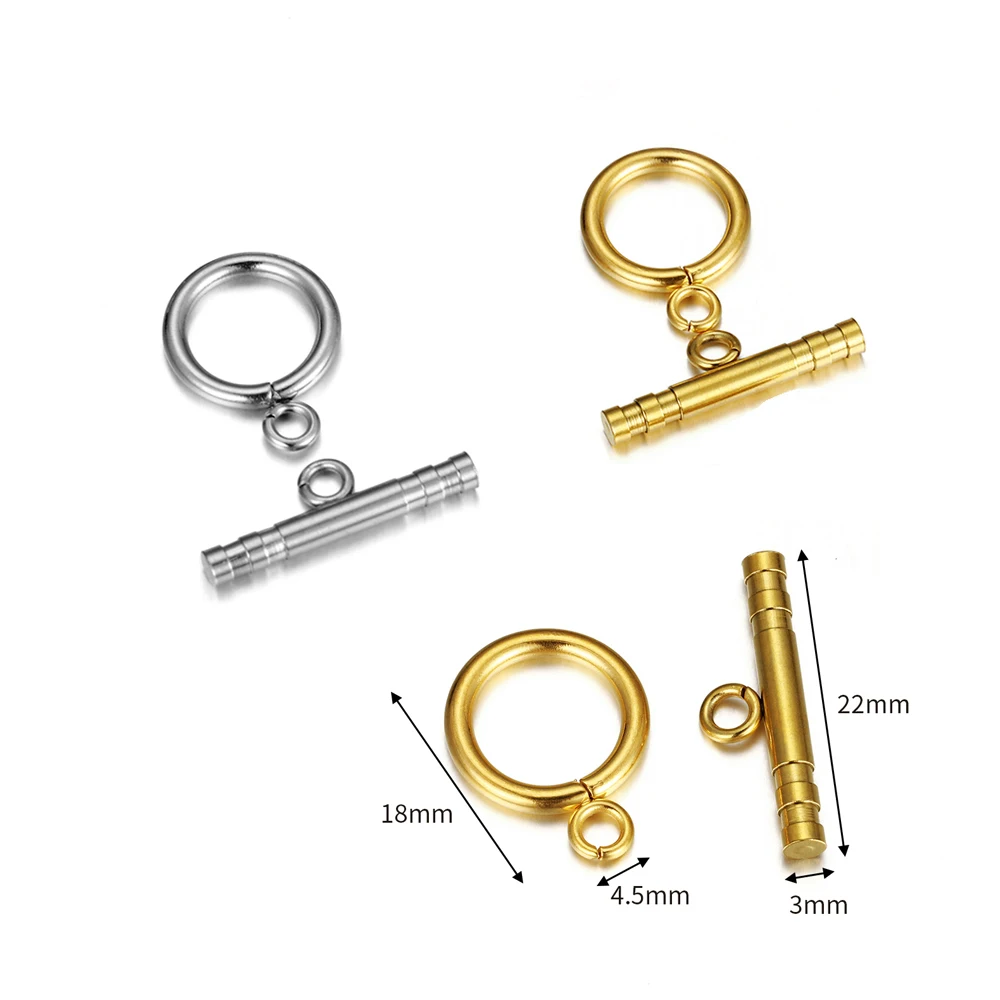 4sets Stainless Steel OT Clasps Buckle Irregular Curved Toggle Clasp Connectors for Bracelet Necklace DIY