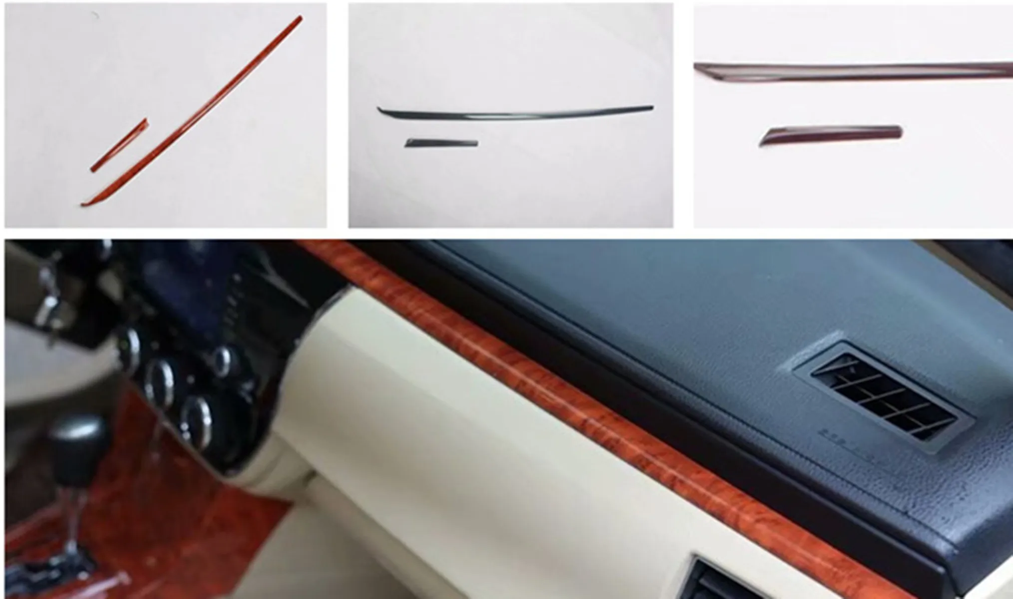 2pcs/lot ABS carbon fiber or wooden grain Central control instrument panel decoration cover for 2014-2016 Toyota corolla Levin