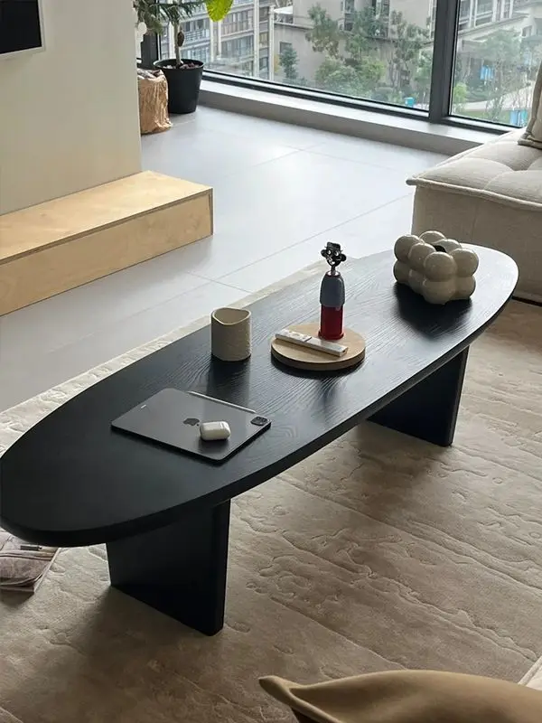 Tavolino da caffè nordico in legno massello wabi-sandy wind Designer di tavoli con bordo medievale francese