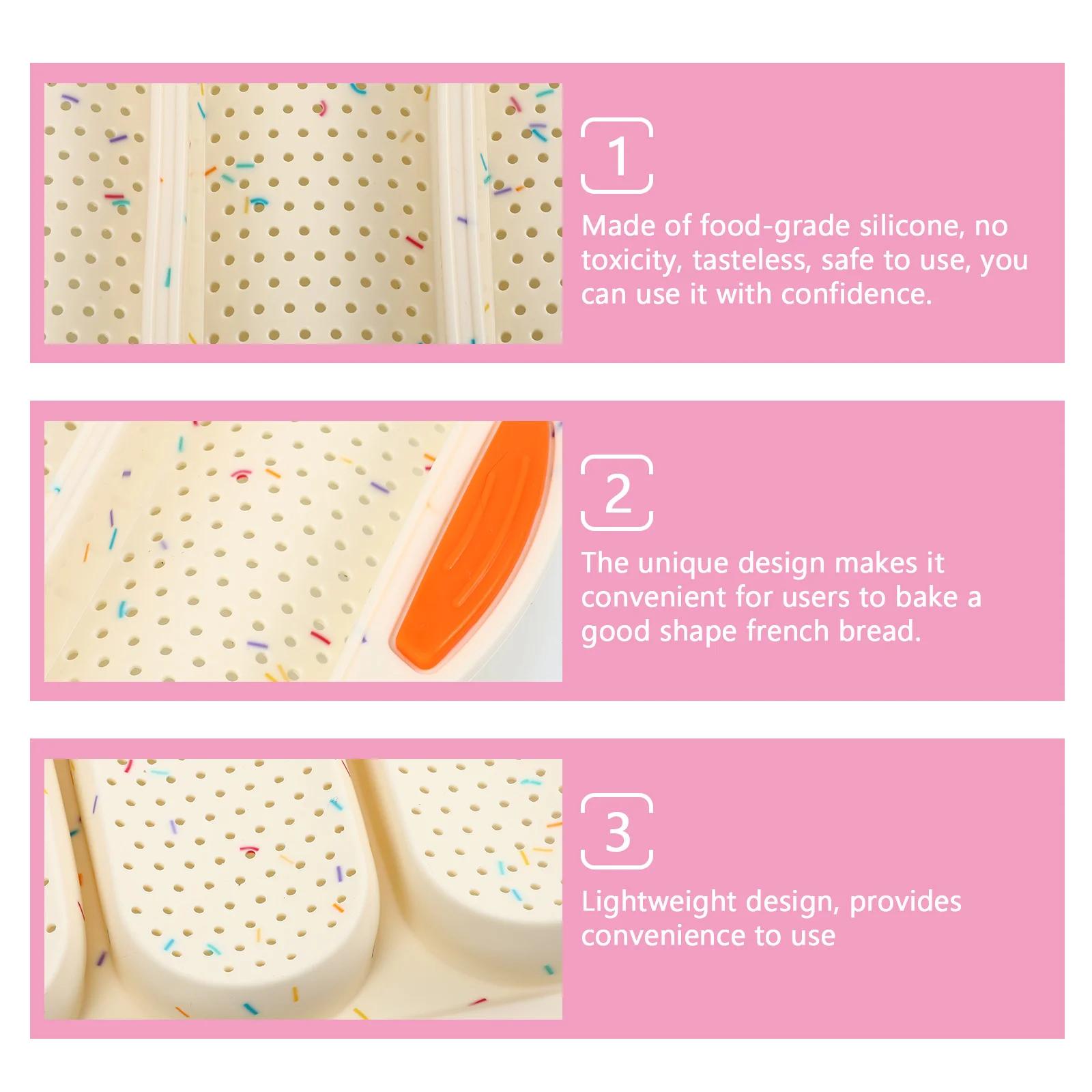 

1pcs Silicone Mold 4 Slot Nonstick Bread Baking Pan For Home Kitchen Bakery French Bread Making Tool Baking Tray Silicone