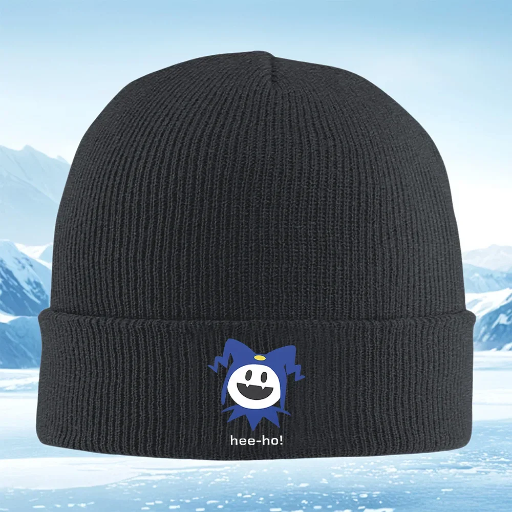 2026 Blue figure happy face character Men Women Unisex Knitted Hat Beanie Pullover Cap Winter Thermal Warm Christmas Outdoor Cyc