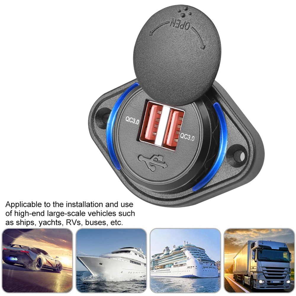 USB-розетка для быстрой зарядки 3,0, 12 В/24 В