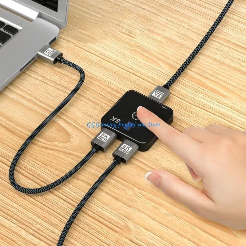

H9EB Splitter with USB Cable 8K 60Hz 2.1 Hub Easy Installation High Speed 48Gbps Bidirectional Switcher