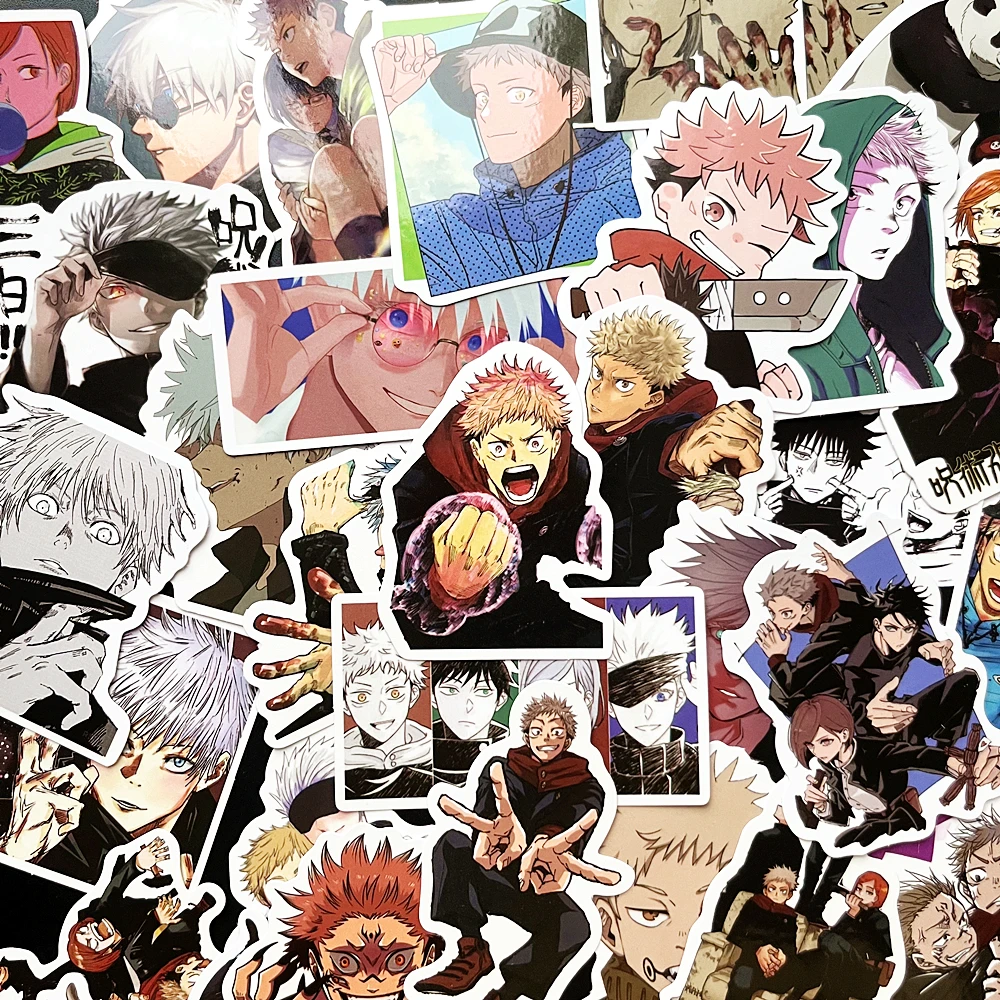 50PCS New Manga Jujutsu Kaisen Anime Stickers Laptop Guitar Luggage Skateboard Waterproof Graffiti Sticker Decal Kid Classic Toy