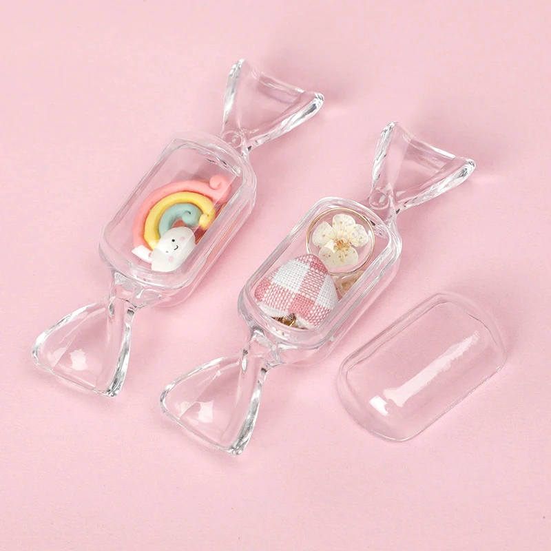 10pcs/set Mini Plastic Transparent Candy Box Cute Candy-shaped Storage Container For Wedding Baby Shower Party Decoration