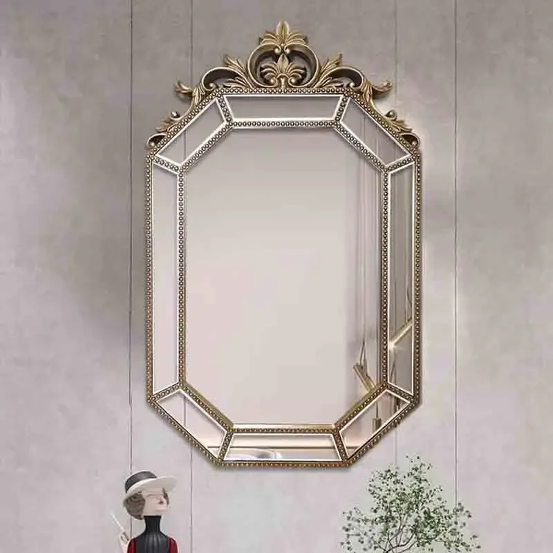 Nordic Bedroom Wall Mirrors Make Up Elegant Plastic Hanging Decorative Mirror Shower Toilet Espelho Adesivo De Parede Decoration