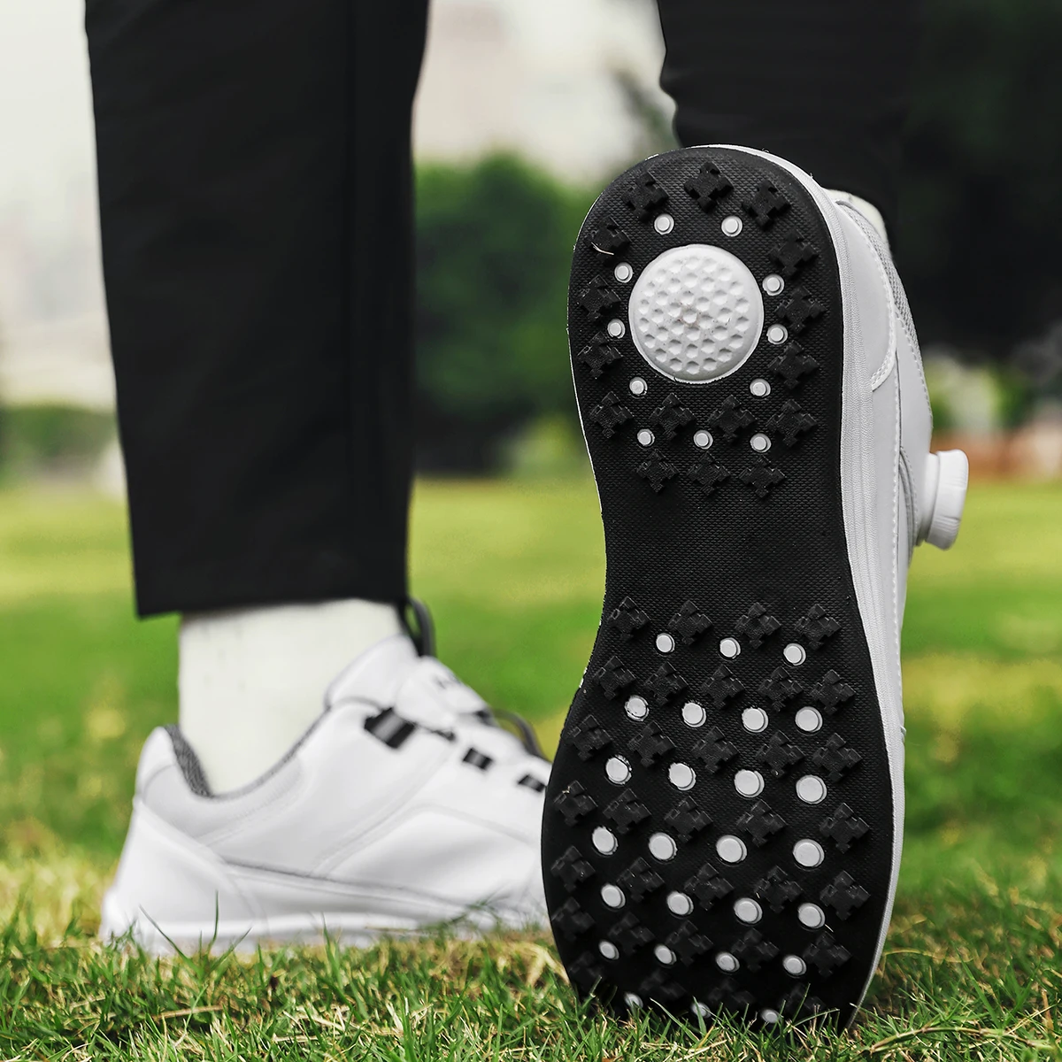 Unisex-Golfschuhe ohne Spikes, wasserdicht, rutschfeste Gummisohle, atmungsaktive, gepolsterte Sneaker für Golfplatz- und Outdoor-Training – Detail 3