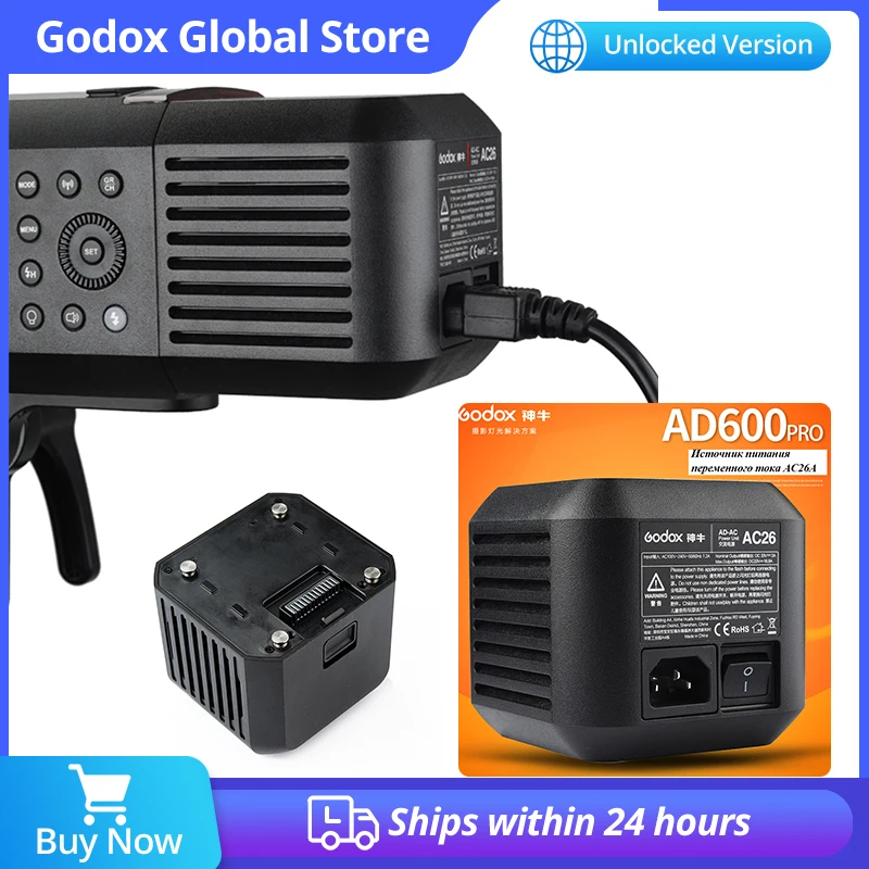 

Godox AC26 Power Source AD600Pro AC power adapter 110V 220V Universal For Godox AD600Pro