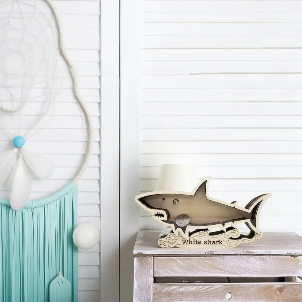 

Shark Teeth Display Holder - Presentation Box for Home Decorations Storage for Gemstones Seashells Piggy Bank R6F8