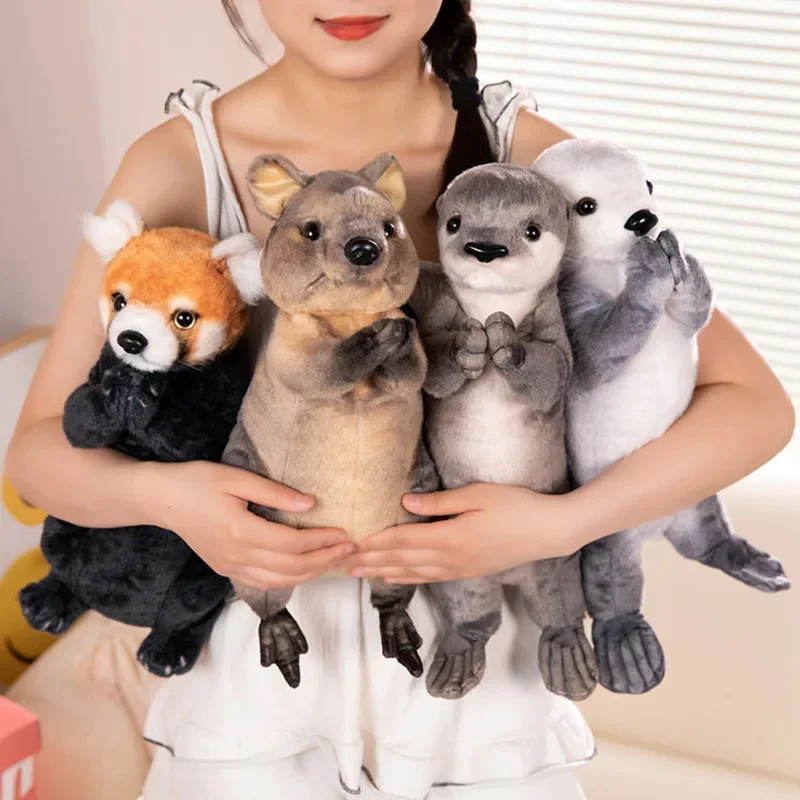 Raccoon Otter Kangaroo Plush Toy 35cm Cute Doll Prayers Small Animals PP Cotton Short Plush Doll Cloth Doll Unisex Birthday Gift