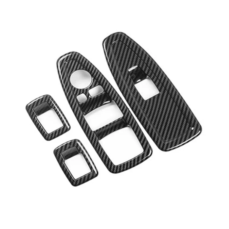 

Car Interior Window Lift Switch Cover Trim Stickers for BMW 3 Series F30 2012-2014 2015 2016 2017 2018 2019 Carbon Fiber Look