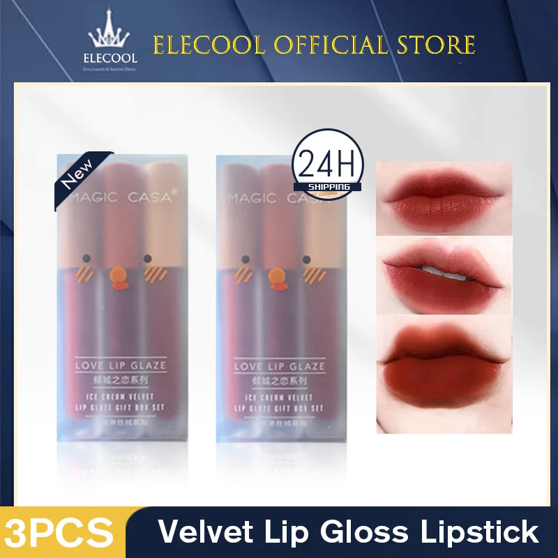 Lip Tint Mud Lasting Colored Lipstick Set Lip Gloss Lips Makeup Velvet Matte Lipstick Cute Lipgloss Set Lip Glaze Cosmetics