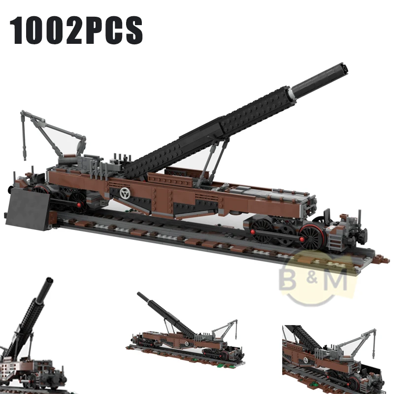 

NEW MOC crocodile railway train cannon model buiding kit block self-locking bricks toy birthday christmas gift