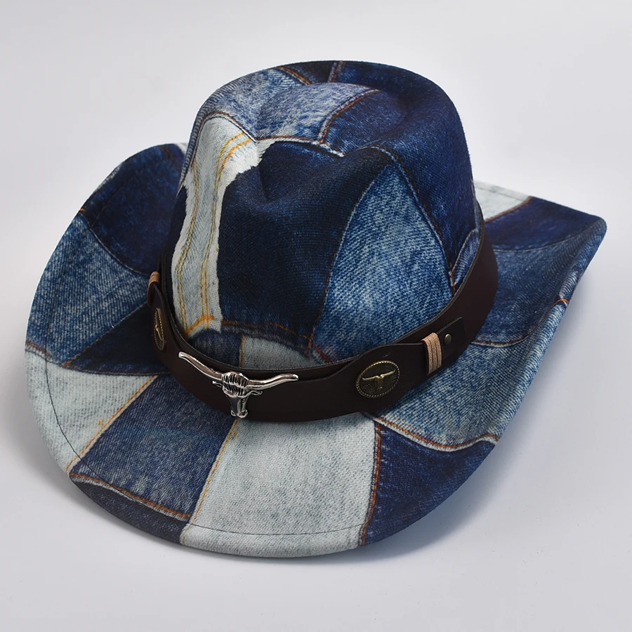 Unisex Western Cowboy Cowgirl Felt Hat Winter Autumn Panama Imitation Wool Jazz Cap