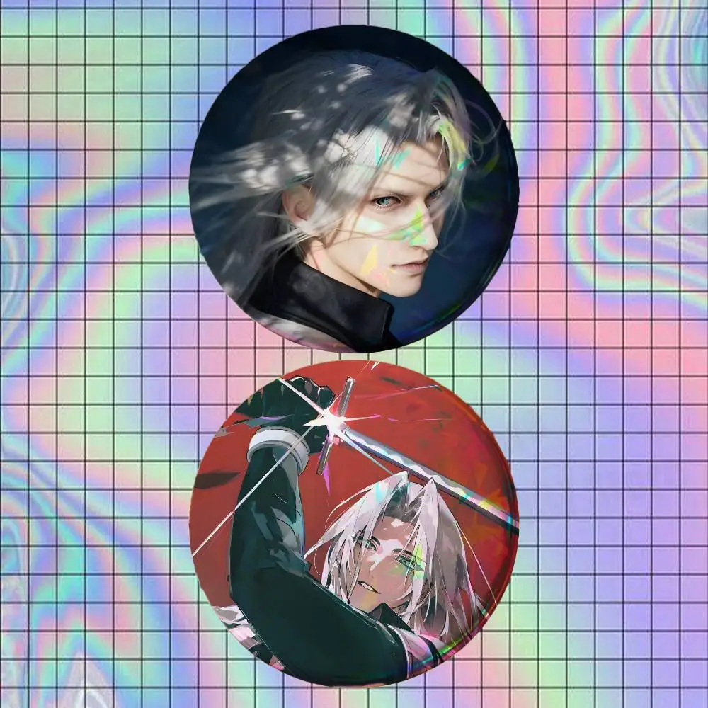 Sephiroth Game Final Fantasy Brooch for Backpack Accessories 25,32,44,58,75mm Round Enamel Pin 2-piece set Cartoon Anime Badge
