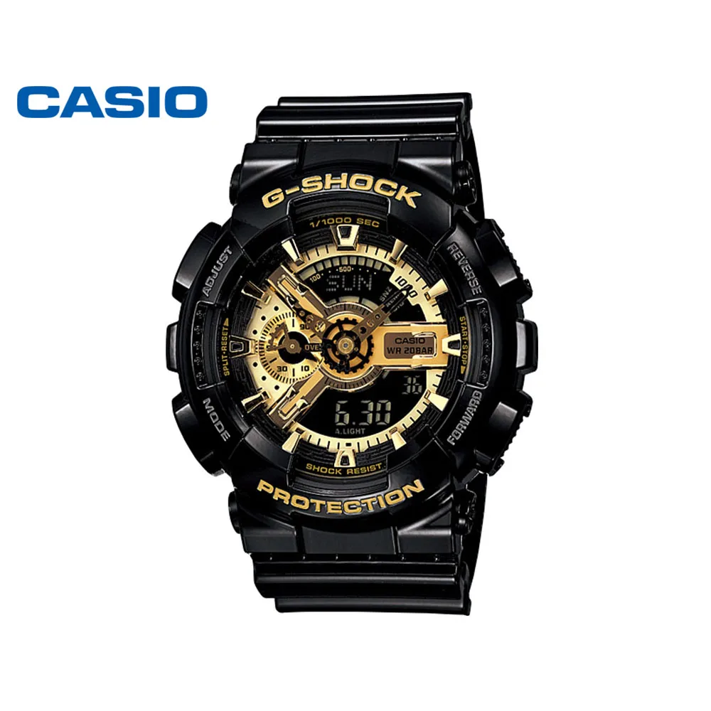 Casio GA-110 series men's watch G-SHCOK black gold Heart of Darkness Black Warrior student sports couple electronic watch