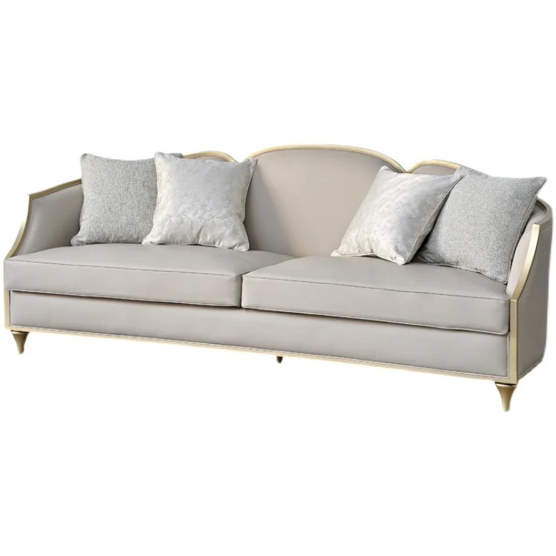 

Американский свет, роскошная гостиная, кожаный художественный диван, модель виллы, диван для отдыха