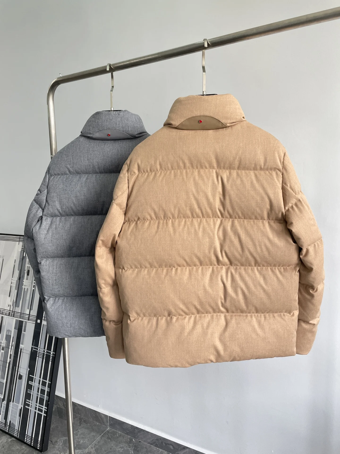 5DIKU Men's Early Autumn/Winter New Cashmere Knitted Fabric Zipper Down Jacket Casual Jacket, Size m-3XL