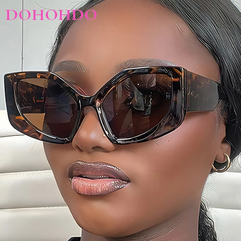 

Fashion Personality Oversized Women Sunglasses Vintage Cat Eye Shades Trendy Luxury Brand Design Shades Travelling Eyewear UV400