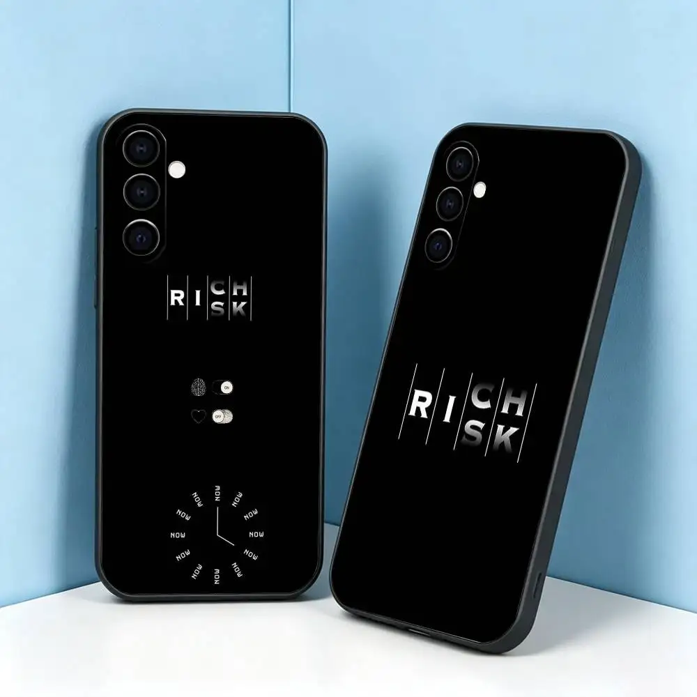 Day Trader R-RISK RICH-H Phone Case For Samsung Galaxy A73,A72,A71,A70,A53,A52,A51,Soft Silicone Black Cover Gift