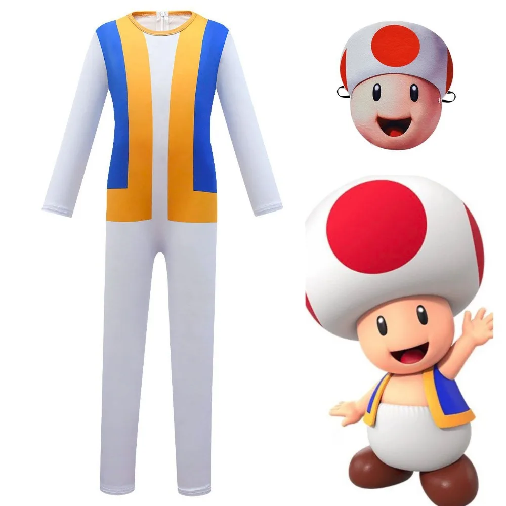 K-Kinopio Toad Косплей Костюм для мальчиков и девочек Game Bros 2, фантазийная одежда для ролевых игр, забавные костюмы для Хэллоуина, карнавала, вечеринки, дети