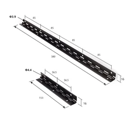 Cerniera lunga aperta a 270 gradi linea lunga L380mm L153mm cerniera per mobili per pianoforte nero in ferro spesso 1mm con viti libere cerniere per armadietto