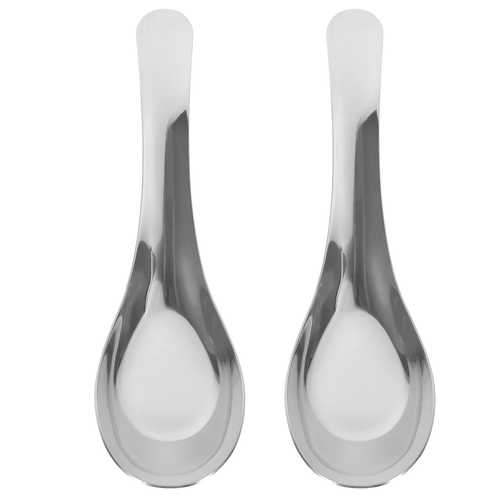 

2 Pcs Tablespoon Kitchen Utensils Meal Small Spoons Multipurpose Flat Soup Restaurant Porridge Honey Teaspoons