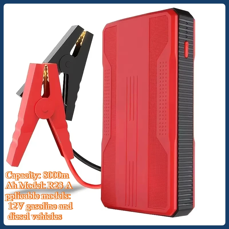 Car Jump Starter, Battery Power Bank For 8000mah Portable Emergency Booster, 12V Auto Starting Device Petrol Diesel