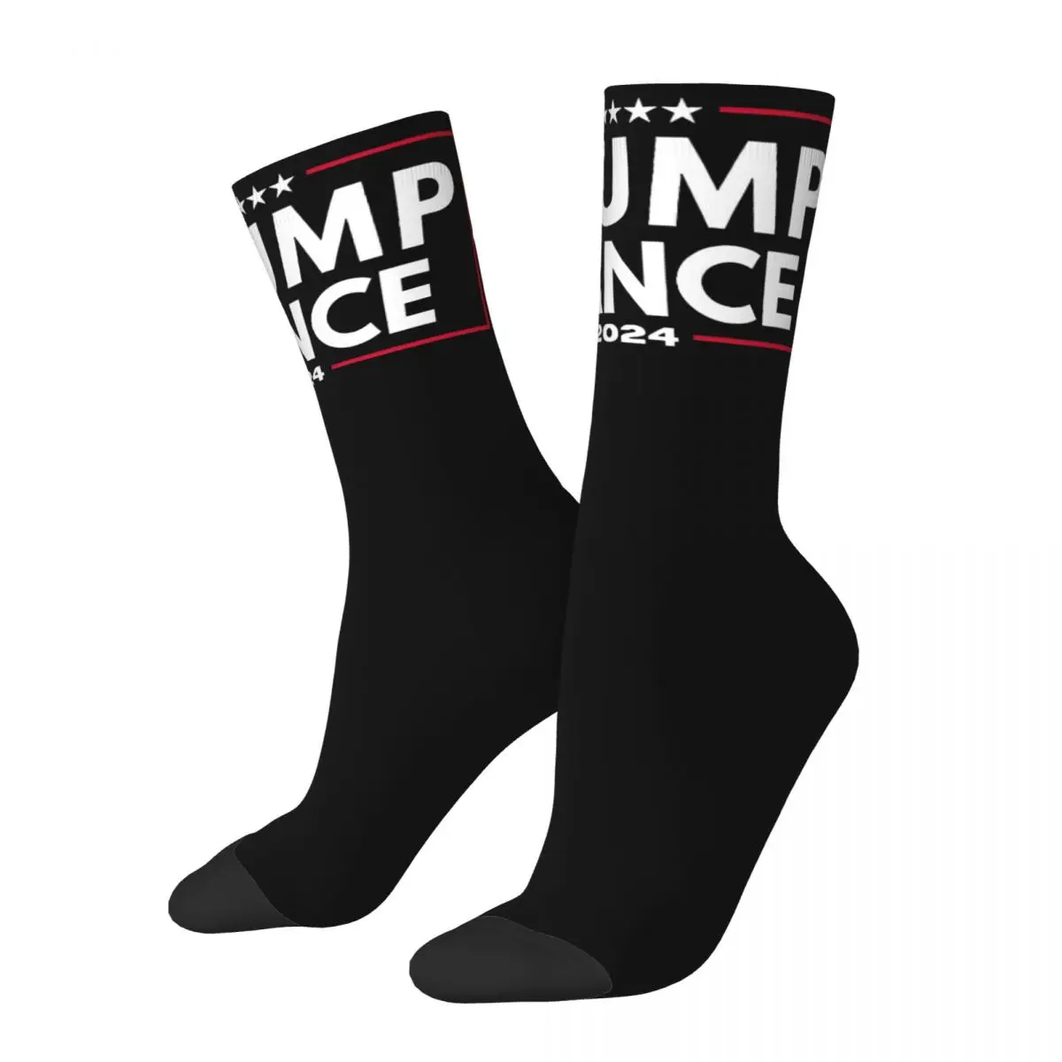 

Colorful Trump J D Vance Theme Print Crew Socks Stuff All Season Presidential Election Cotton Crew Socks Breathable