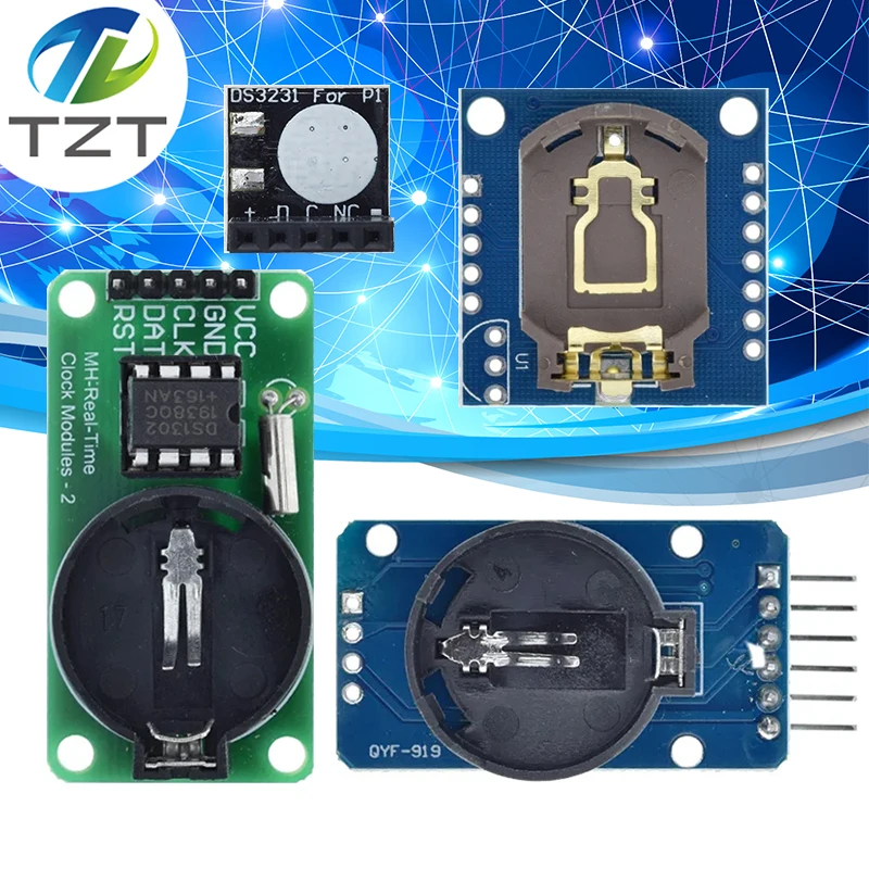 Módulo DS3231 AT24C32 IIC, módulo de reloj de precisión DS1302, módulo de memoria DS1307, mini módulo en tiempo Real 3,3 V/5V para Raspberry Pi