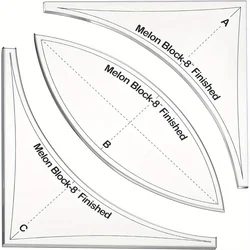 3-piece acrylic quilting ruler set, curved quilting ruler and template, creative quilting cutting template, DIY craft tool