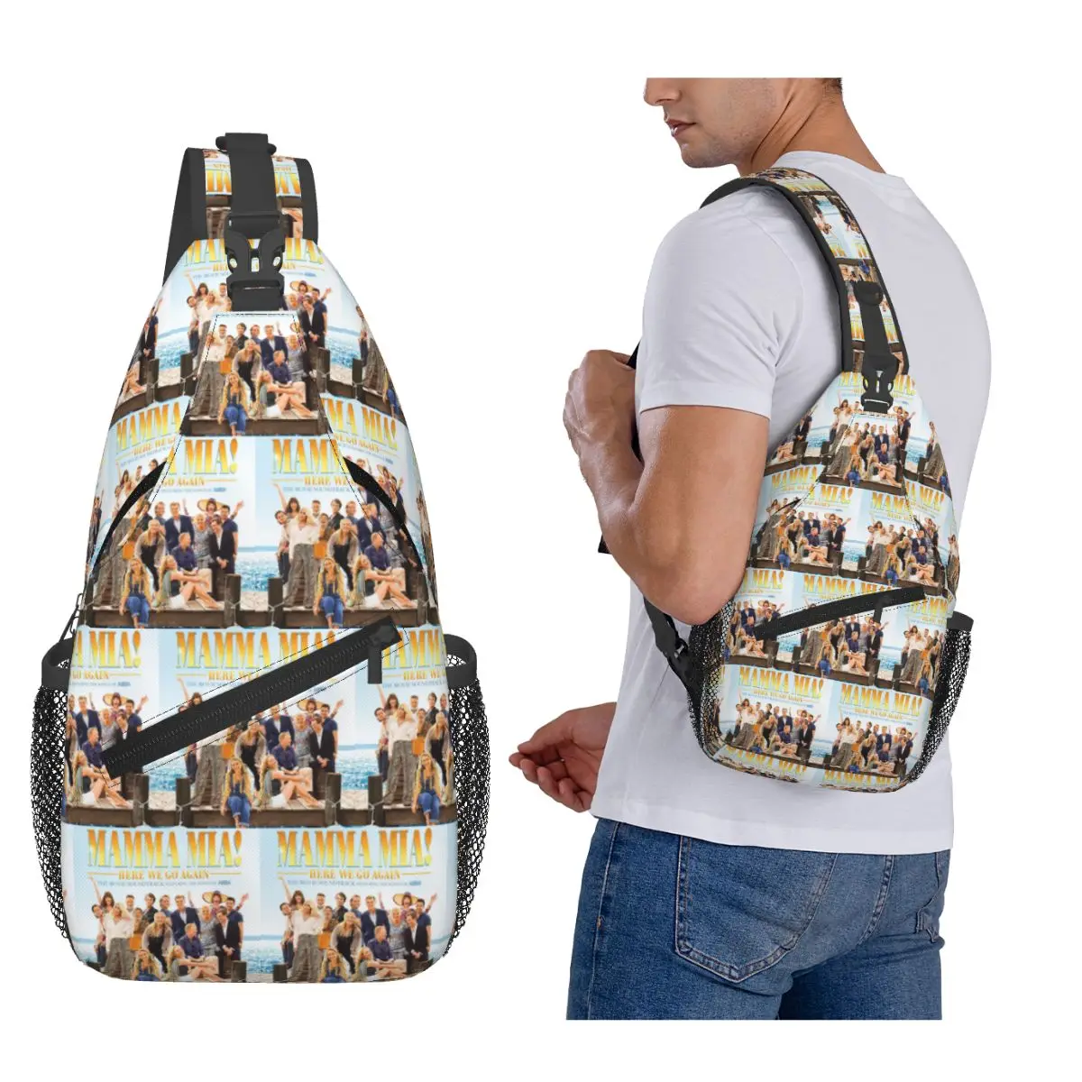 

Mamma Mia нагрудная сумка мужской рюкзак через плечо нагрудная сумка дорожный походный рюкзак сумка на плечо