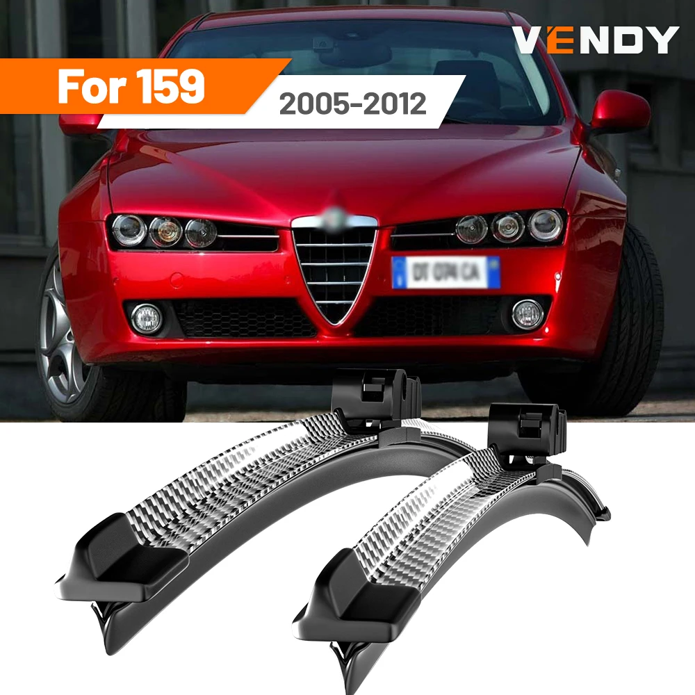 

For Alfa Romeo 159 2005-2012 2006 2007 2008 2009 2010 2pcs Front Windshield Wiper Blades Windscreen Wipers Carbon Fibre & Black