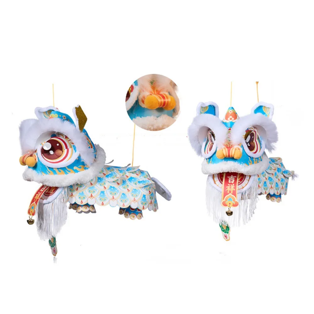 

2026 New Year Lion Dance Lantern Waterproof DIY Material Package Handmade Lantern with Tassel Handheld New Year Lantern