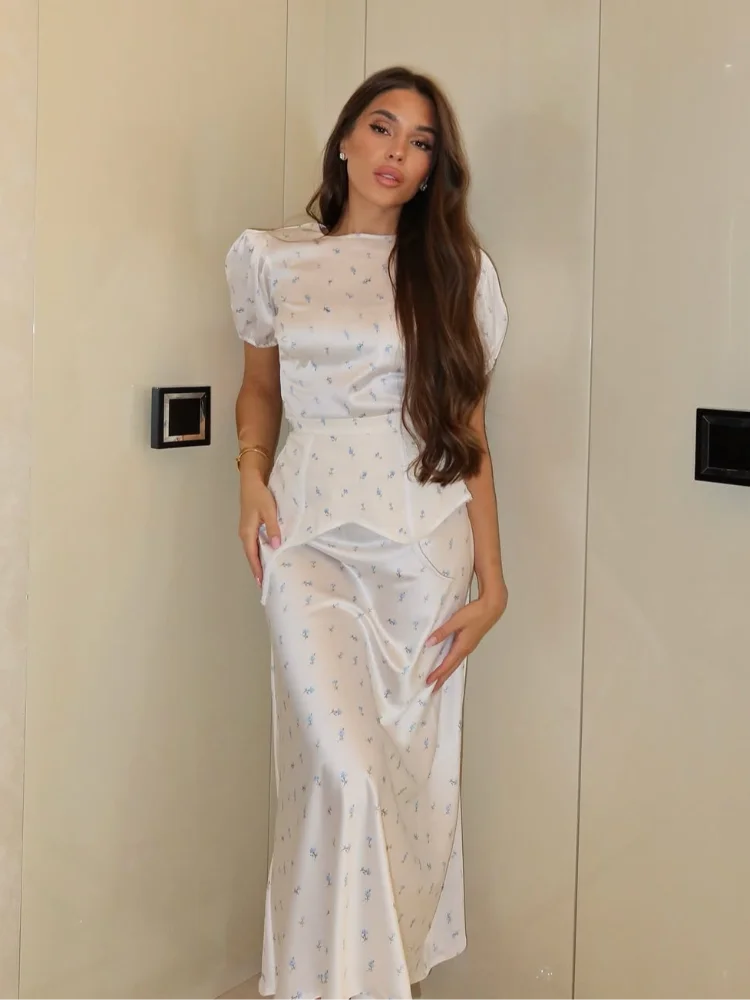 Trendy Floral Dress With Waist Belt Retro Classic Sweet Date Women Dresses Casual-chic Stylish Daily Street Female Outfit