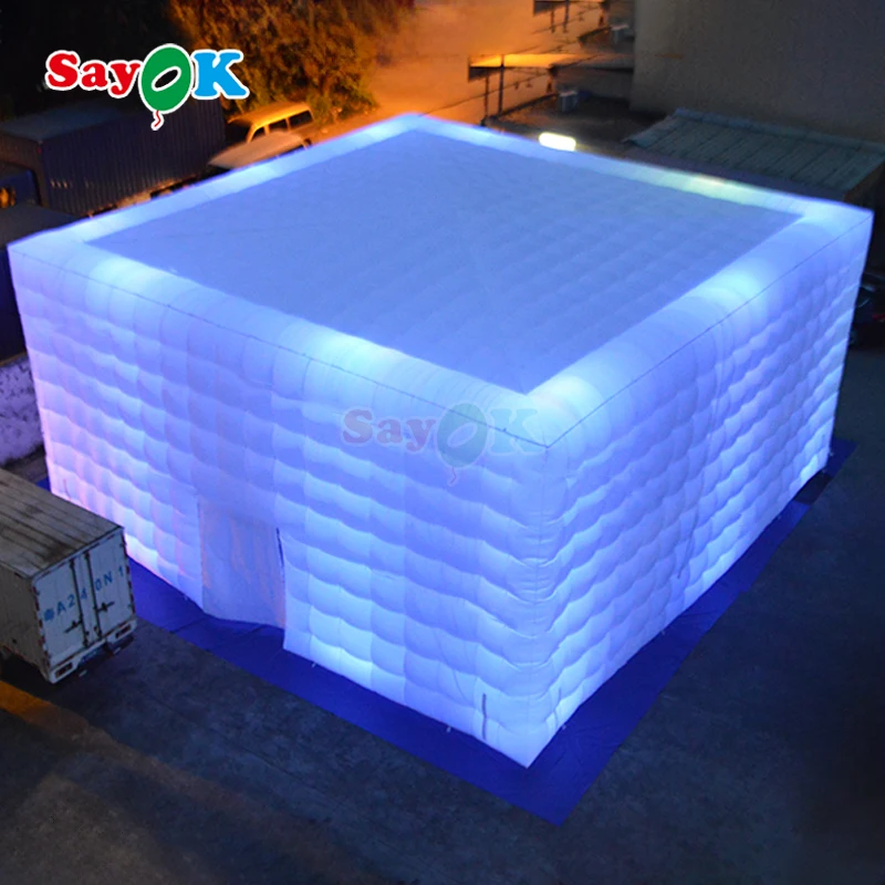 Large Cube Wedding Party LED Light Inflatable Tent Camping Price for Outdoor Events