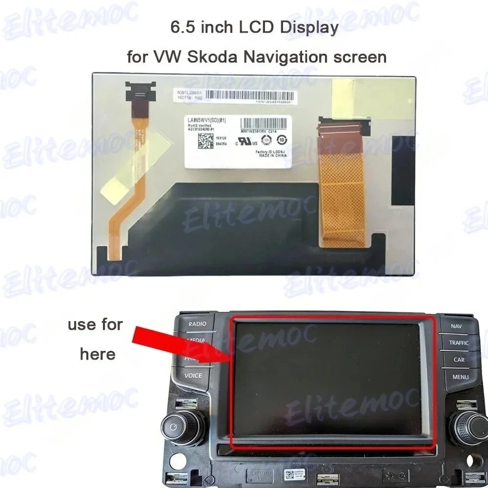 

LA065WV1(SD)(01) 6.5" LCD Display For Volkswagen VW Golf Mk7 2013-2019 MIB2 3G0 919 605 D L