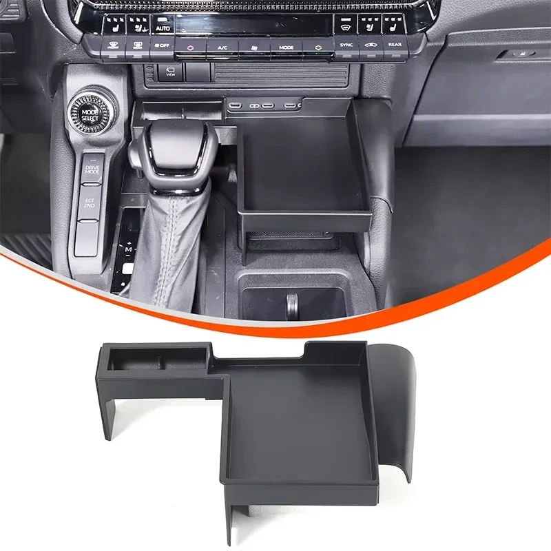 For Toyota Land Cruiser Prado 250 LC250 2024+ ABS Black car central control gear front storage box mobile phone tray accessories