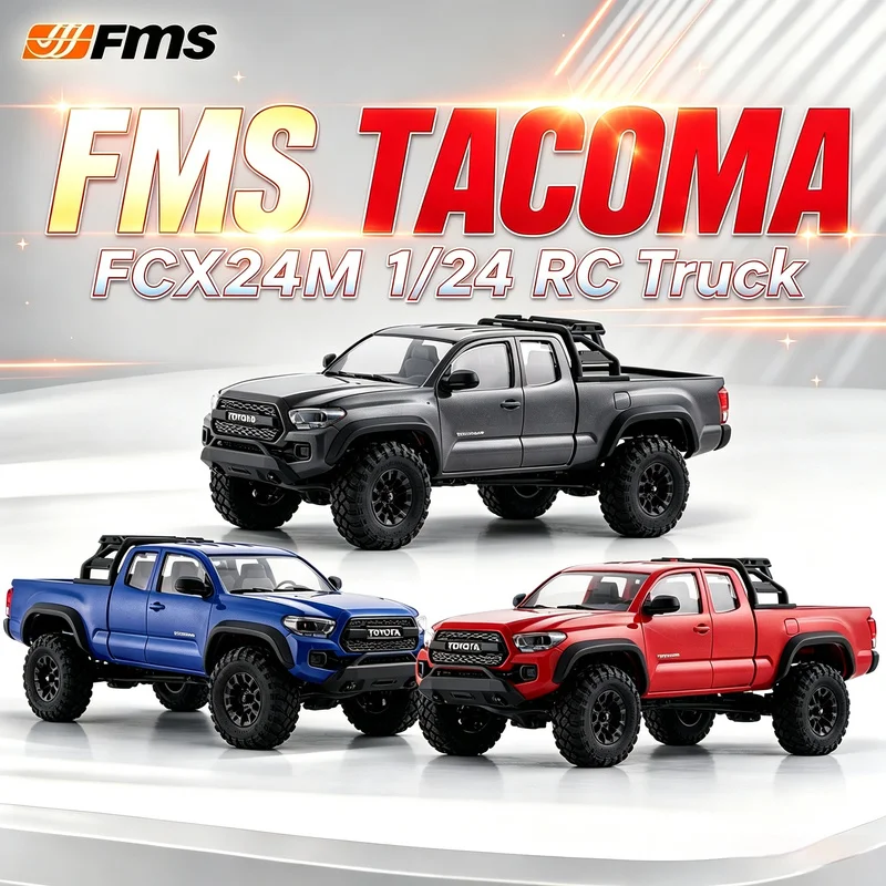 Hot FMS TACOMA FCX24M 1/24 Brushed Remote Control Simulation Climbing Off-Road Vehicle Two-Speed 4WD RC Electric Model With LED