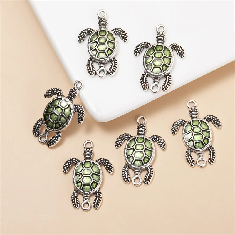 30PCS/PACK Tibetan Silver Cute Turtle Charms Connector For Women Girls DIY Necklace Bracelet Jewelry Accessories