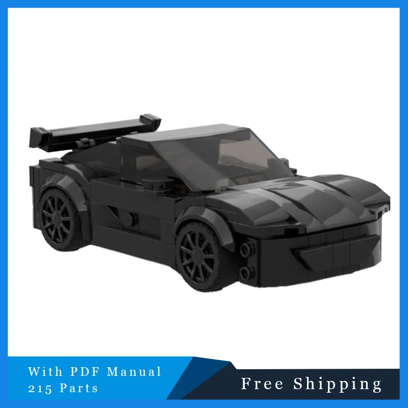 

215 PCS Urban Black Cool Luxury Sports Car Moc Building Blocks DIY Assemble Bricks Traffic Educational Creative Display Toy Gift